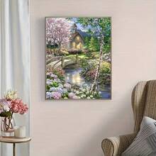 1 件 [30*40cm/11.8*15.7 英寸]5D 亚克力钻石画套件，风景图案，适合成人初学者 DIY 马赛克钻石艺术，全钻手工 DIY 钻石画，客厅、卧室、办公室墙壁装饰，送给家人和朋友的礼物，无框 - 彩色 - 查看 5