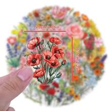 60pcs PET Transparent Colorful Butterfly/Flower Graffiti Sticker, Hand Account Material Decor, Gift Packaging Decal, Holiday Party Supermarket Window Flower Shop Cafe Atmosphere Decoration, Craft Supplies & Stickers, Durable Stickers, Packaging Sealing Label Stickers, For Party, Scrapbook, Gifts, Journaling, Laptop, Skateboard, Bottles, Phone, Notebooks, Posters, Car