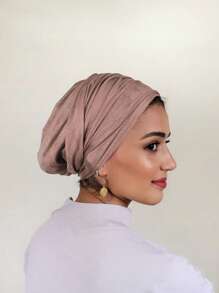 1 件女士速效头巾帽，经典纯色头巾/头巾，3 种不同佩戴方式，多功能实用弹性头带，采用柔软莫代尔针织面料制成，适合日常、瑜伽、户外活动 - Easy Wrap Turban - 查看 11