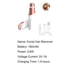 Conduroma Kanduro Ma 女士面部脱毛器,电动无痛可充电面部脱毛仪,适用于面部、唇部、下巴,配备双圆形刀片和内置 LED 灯 - 彩色 - 查看 5