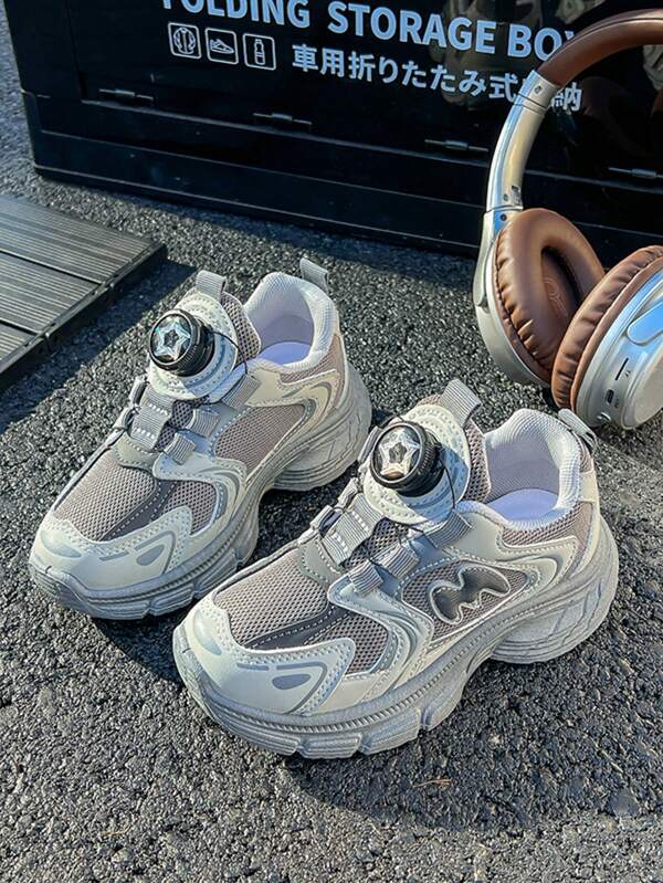 Girls' Fashion Mesh Breathable Casual Sneakers, Soft Sole Chunky Sneakers, Spring/Autumn New Kids Comfortable Shoes For Older Children