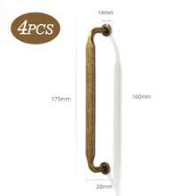2/4个装仿古黄铜橱柜把手，实心锌合金金属拉手，抛光抽屉旋钮，适用于复古风格厨房橱柜和衣柜、展示柜、厨房用品、厨房配件、厨房工具