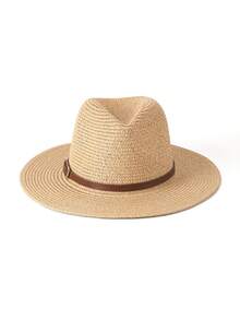 1pc Casual Straw Textured Sun Hat, Suitable For Spring, Summer, Autumn, Versatile Casual Work Holiday - Teardrop Hat - View 19