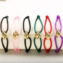 1 Pieza Brazalete de acero inoxidable ajustable hecho a mano con 3 círculos huecos, joya minimalista unisex como regalo para parejas