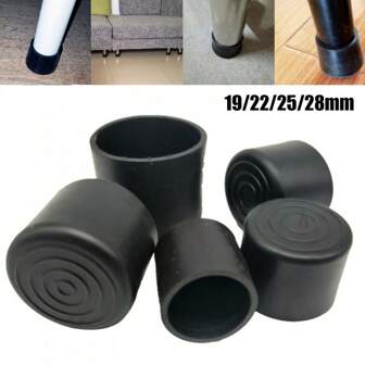 24pcs Set Black Non-Slip Rubber Chair Leg Socks - Soft Floor Protection,For School Supplies,Back To School