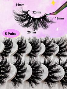 5 对 Flu-Ffy 假睫毛 8D 睫毛 20 毫米长 戏剧性假睫毛或凌乱浓密假睫毛 - 濃密款 - 查看 9