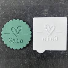 Ștampilă personalizată pentru biscuiți, Halloween și Crăciun, în relief, design 3D, pentru decorarea torturilor de bucătărie, instrumente de tăiere DIY, șablon pentru tort de zahăr, șablon de nuntă, lut moale, bomboane în relief, nume, tort, lucrat manual