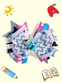 1pc 4.5 Inch Back To School Ponytail Girl Hair Bow Children Girl Hair Bows With Clips For Festivals Party School Girls Graduation Season Hairgrips For First Day Of School Classroom Girls Students,Kids Hair Accessories - A - View 10