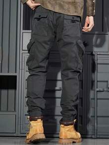 Fall-Winter 2025 Cargo Pants Men's Retro Baggy Slacks Men's Outdoor Pants Fashion Sweatpants - Xám - Xem 3