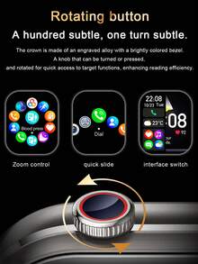 EIGIIS 男女适用二合一智能手表，内置耳塞 - 远程摄像头控制、音乐播放、天气查看、秒表、多种运动模式 - 理想的节日礼物，运动手表 | 双屏手表 | 可充电电池，兼容 和 Android - 彩色 - 查看 11