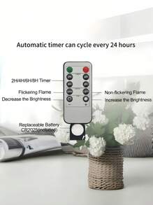 6/12/24 件无焰 LED 茶灯带遥控器，电池供电 LED 蜡烛带 2/4/6/8 小时定时器，适用于房间装饰、卧室、花园、万圣节、圣诞节、季节性和节日庆典（暖白色）