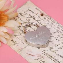 Personalized HEART LOCK Love Padlock Couples Gift For Him Boyfriend Men Her Mom Girlfriend Husband Promise Bridge Wedding Custom Engraved,Christmas Gift Supplies - Multicolor - View 5