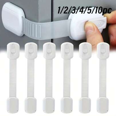 1/5/10 Piezas Cerradura de gabinete, Cerradura de cajón a prueba de bebés, Prevención de pellizcos en los dedos, Diseño de hebilla