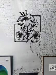 1 Stück elegante Lilien Blumen Metall Wandkunst, abstrakte Umriss Eisen Dekoration, vielseitig einsetzbar für Innen- und Außenbereich, geeignet als Einweihungsgeschenk, Feiertags-, Geburtstaggeschenk, Sammleritem, ideal für Gartenliebhaber, Büro, Wohnzimmer, Schlafzimmer, Terrasse, Küche, Landhausdekoration
