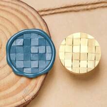 1 Pc, Cute Texture Series Wax Stamp Head, Removable Wax Stamp Head For Footprints/Grids/Leaves, Suitable For Envelope Letter/Invitation Letter/Party/DIY Craft Stamp Decoration/Gift Decoration/Various Holiday Gifts,For School Supplies,Back To School