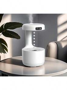 LIPETY 800ML Anti-Gravity Water Humidifier,Air Purifier, Drop Humidifier 2 Mode 4H Power Off Protection Suspended Water Drop Ultrasonic Cold Fog Machine Holiday Humidifiers For Bedroom (White) - White - View 9