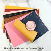 Double-Sided Heat Insulation Placemats (One Set, Not Two), Western-Style Placemats, Placemat Sets, Placemats, Knife And Fork Mats, Coasters, Dual-Color Elliptical Leather Mats, Waterproof, Oil-Proof, Easy To Clean, Dual-Color Double-Sided Placemats, French Placemats, Waterproof, Oil-Proof, Heat-Resistant Mats, Luxurious Heat-Resistant Leather Dining Table Mats, Retro Tableware Mats