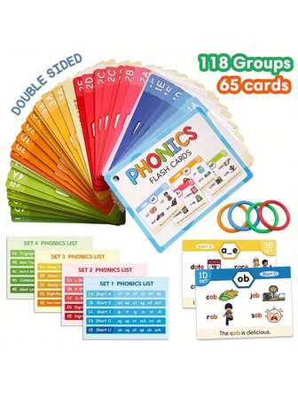 Phonics Flashcards, Word Root Spelling Learning Cards