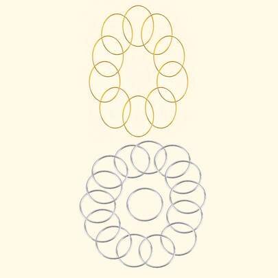 10/15pcs 2/3/4 Inch Metal Rings For Craft Gold Silvery Hoops Floral Macrame Hoops Rings Dream Catcher Rings For DIY Crafts Macrame Dream Catcher Supplies (Gold,Silvery)