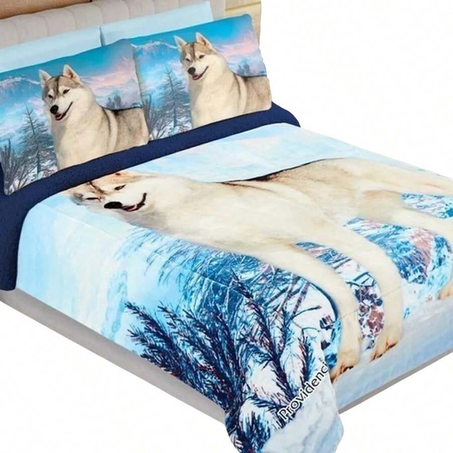 Soft Shearling Reverse Coverlet - ذئب الثلج - مشاهدة 1