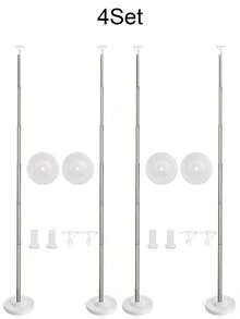 1/2/4 Set Tiang Penyangga Balon untuk Dekorasi Lantai, Tiang Lengkungan Balon, Pilar Menara Balon yang Dapat Diatur Ketinggiannya dengan Alas, Desain Teleskopik Logam yang Dapat Digunakan Kembali untuk Dekorasi Pesta Wisuda, Pernikahan, dan Ulang Tahun - Putih - View 10