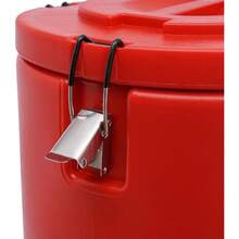 Insulated Bucket Commercial Food Warmer Stainless Steel Pot Large Capacity Cold And Hot Insulated Soup Carrier For Restaurants And Large Families 30L 27.24 QT Red