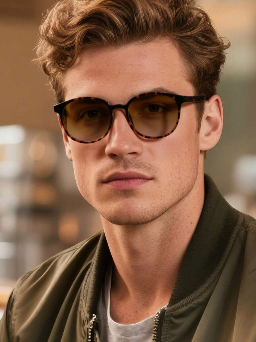 1 副男女通用豹纹圆形棕色奢华波西米亚风格太阳镜，适合优雅装扮、旅行、运动风格、驾驶、节日装扮、海滩、音乐节、郊游、夏季配饰、度假、家庭出游、防紫外线、高尔夫、徒步旅行、街头风格配饰、运动、派对、户外活动、街头风格、钓鱼、户外活动、假日、防晒、度假