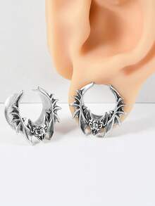 1个U型骷髅蝙蝠耳扩,开口式耳洞,耳扩,不锈钢材质,尺寸8mm-25mm - 如圖 - 查看 4