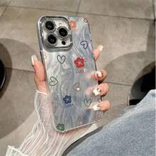 Funda para teléfono 1 pieza Funda de teléfono de silicona con estampado minimalista de moda Parte posterior plateada galvanizada Cubierta completa a prueba de golpes 16 15 14 13 12 11 X XS Plus Pro Pro Pascua y Día de la Madre - Plateado - Ver 5