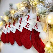 1 جورب مصنوع بالإبرة الأبجدية لعيد الميلاد, ديكور شجرة عيد الميلاد المنزلية, جورب مطرز كيس هدية حلوى, مناسب لحفلات الأعياد, حفلة عيد الميلاد, ديكور المهرجان, مؤتمرات الحزب, ديكور المنزل, ديكور عيد الميلاد المرح, عطلة الميلاد, السنة الجديدة السعيدة, هدية عيد الميلاد, ديكور عيد الميلاد