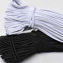 0.5/1/1.5/2/3/4mm White Black Round Elastic Ribbon Sewing Elastic Band Fiat Rubber For Waist Band Stretch Rope DIY Sewing