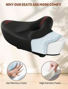 Asiento de bicicleta extragrande para bicicleta Peloton y bicicleta +, asiento de bicicleta cómodo de repuesto para hombres y mujeres, sillín ancho compatible con accesorios Peloton, ejercicio, - Rojo - - Ver 8