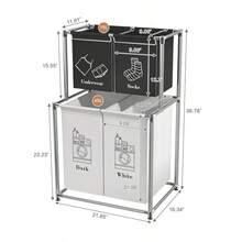Laundry Sorter Cart - Black - View 2
