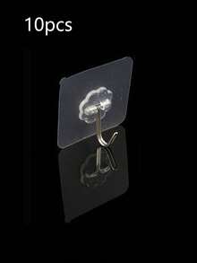 10 个粘性挂钩，强力粘墙钩，无损坏，无需钻孔，透明挂钩，适用于厨房 - 彩色 - 查看 11