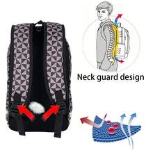 时尚男女通用背包，图案精美，大容量设计，适合高中生、大学生、户外旅行、通勤、校园使用，卡通风格，是送给朋友或孩子的圣诞礼物。 - 彩色 - 查看 6