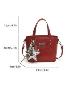 Popular High-Capacity Outdoor Casual Shoulder Crossbody Bag, High-Quality Fashion New Design Women Handbag, Suitable For Shopping, Dating, Commuting - Stylish, Elegant, Minimalist, Personalized, Multipurpose, Classic For Commute, Office, Dates, Daily, Shopping, Afternoon Tea. - Red - View 5