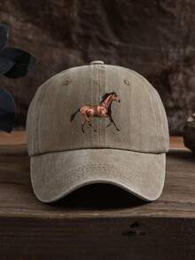 1pc Unisex Vintage Horse Print Adjustable Baseball Cap, Outdoor Sports & Casual Daily Wear - A - View 14