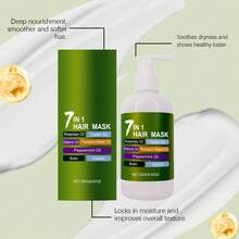 7-In-1 Nourishing Hair Mask, 250g, Infused With Rosemary, Castor Oil, Babassu Oil, Pumpkin Seed Oil, Peppermint Oil, Biotin, Keratin Oil, Highly Moisturizing, Repairs Damaged Hair, Leaves Hair Soft And Glossy (2 Variants) - White - View 10