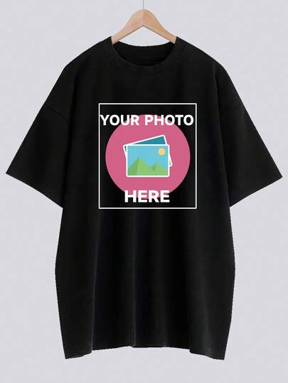 Áo thun nữ dáng rộng tùy chỉnh, thiết kế đồ họa cá nhân hóa, mùa tựu trường, tải ảnh của bạn/PNG/ảnh nhóm, áo thun thể thao cổ tròn dáng rộng cỡ lớn dành cho nữ, áo thun in hình tùy chỉnh, trang phục tựu trường, áo nữ mùa thu, áo nữ màu đen, áo đồng phục nhóm, quà tặng ngày Valentine, quà sinh nhật, quà tặng bạn thân, áo nữ mùa thu, áo đôi tùy chỉnh cho bạn gái mùa hè