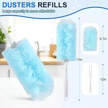 Ehy 10 PCS Disposable Dusters Refills Compatible With Bulk Heavy Duty 360 Degree Duster Replacement Head For Blinds Ceiling Fans And Furniture Dusting - 10 - 查看 3
