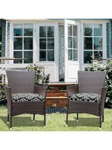 Free ShippingChair Cushions Set Of 4, Outdoor Cushions For Patio Furniture, Water Resistant Patio Chair Cushions With 2 Ties, 17x16x2, Yellow Dfg