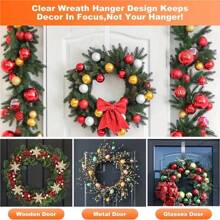 1 Classico Stile Trasparente Ghirlanda di Fiori in Plastica Gancio per Porta, 30 cm 38 cm - Gancio Multifunzionale per Porta, Adatto per Decorazioni Natalizie, Decorazioni per Capodanno, Organizer per Benvenuto per Decorazioni Natalizie per la Casa, Decorazioni per la Casa, Decorazioni Natalizie, Decorazioni per la Stanza, Inverno