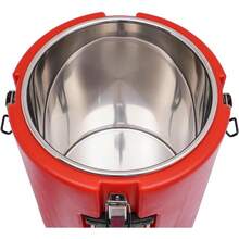 Insulated Bucket Commercial Food Warmer Stainless Steel Pot Large Capacity Cold And Hot Insulated Soup Carrier For Restaurants And Large Families 30L 27.24 QT Red