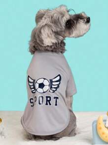 Sports Style Summer Pet Suit, Suitable For Dogs And Cats: With Football Pattern, 4 Colors To Choose From. Lightweight Skipping Rope/Jacket/Pajamas And Cat Clothes, Suitable For Happy Puppies To Stay Cool And Adventurous! My Puppy Approved Breathable Clothes, Puppy Clothes, And Dog Supplies - Cute Summer Clothing For Puppies, Cats, And Happy Pets! Summer Dog T-Shirt, Pet Pullover