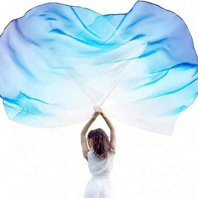 1 paquete de banderas de danza y adoración con varilla retráctil, banderas de danza del vientre en forma de semicírculo para uso en exteriores