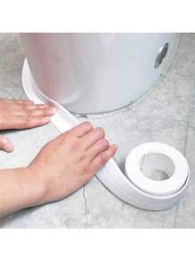 1 Piece White Floor Sealing Sticker/Sealing Strip/Waterproof Sealant Tape, 1 Roll, PVC Waterproof Sealing Strip, Self-Adhesive Caulking Tape, Caulking Sealant Tape, Self-Adhesive Sink Stove Crack Sealer, Kitchen Bathroom Bathtub Corner Sealant Tape, Floor Wall Edge Protector