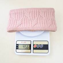 1pc, 45g Thick Rib Knit Headband, Solid Color Elastic Ear Warmer Headband, For Daily Use, Autumn/Winter, Fleece Lined, Stretchy
