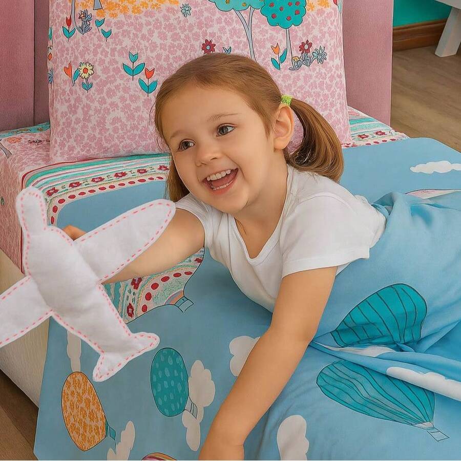 3-Piece Children's Sheet Set, Fun, Colorful Prints, Elastic - Balloon - View 1