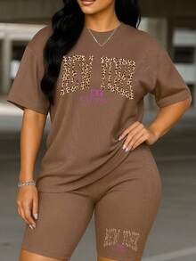Women Two-Piece Outfits - Camel - View 2