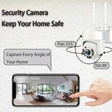 2pcs Smart Home Security Camera, 2.4GHz WiFi Indoor/Outdoor Surveillance Camera, 2K HD Outdoor Security Monitor, 360° Panoramic Monitoring, Color Night Vision, Two-Way Audio, USB Powered